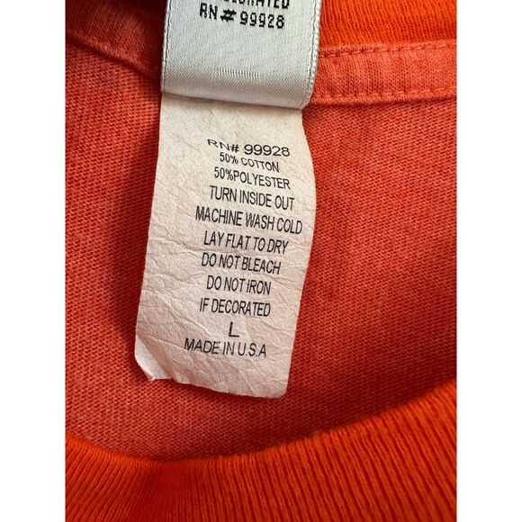 Y2k Vintage Family Feud Survey Says Graphic Ringer Tee Orange T Shirt size Large - Picture 5 of 8